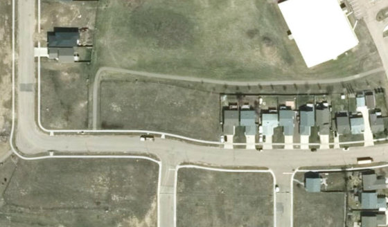 Satellite view of PLAN 1522663 BLOCK 6 LOT 85 in City of Lloydminster, with the parcel boundary outlined