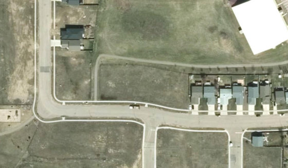 Satellite view of PLAN 1522663 BLOCK 6 LOT 83 in City of Lloydminster, with the parcel boundary outlined