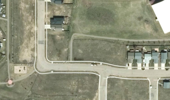 Satellite view of PLAN 1522663 BLOCK 6 LOT 81 in City of Lloydminster, with the parcel boundary outlined