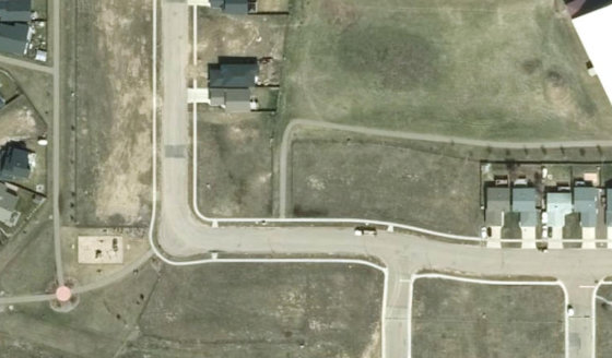Satellite view of PLAN 1522663 BLOCK 6 LOT 80 in City of Lloydminster, with the parcel boundary outlined