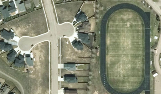 Satellite view of PLAN 1522663 BLOCK 6 LOT 61 in City of Lloydminster, with the parcel boundary outlined