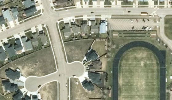 Satellite view of PLAN 1522663 BLOCK 6 LOT 57 in City of Lloydminster, with the parcel boundary outlined