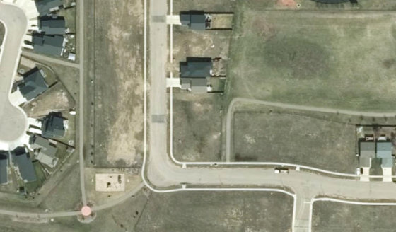 Satellite view of PLAN 1522663 BLOCK 6 LOT 76 in City of Lloydminster, with the parcel boundary outlined