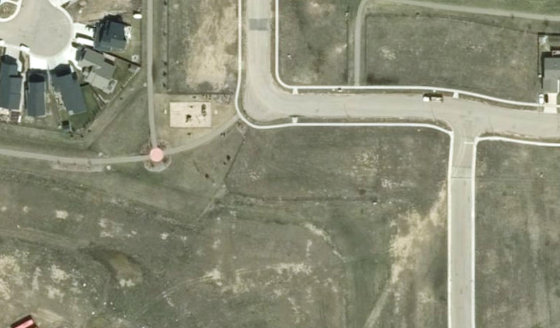 Satellite view of PLAN 1522663 BLOCK 18 LOT 53 in City of Lloydminster, with the parcel boundary outlined