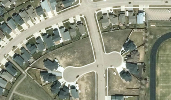 Satellite view of PLAN 1522663 BLOCK 22 LOT 23 in City of Lloydminster, with the parcel boundary outlined