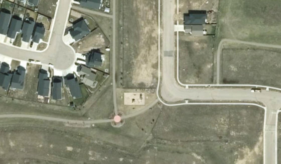 Satellite view of PLAN 1522663 BLOCK 22 LOT 47 in City of Lloydminster, with the parcel boundary outlined