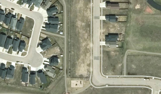 Satellite view of PLAN 1522663 BLOCK 22 LOT 43 in City of Lloydminster, with the parcel boundary outlined