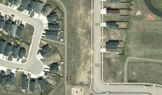 Satellite view of PLAN 1522663 BLOCK 22 LOT 42 in City of Lloydminster, with the parcel boundary outlined