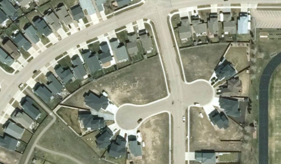 Satellite view of PLAN 1522663 BLOCK 22 LOT 24 in City of Lloydminster, with the parcel boundary outlined