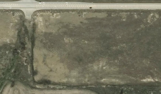 Satellite view of PLAN 1523528 BLOCK 7 LOT 5 in City of Lloydminster, with the parcel boundary outlined