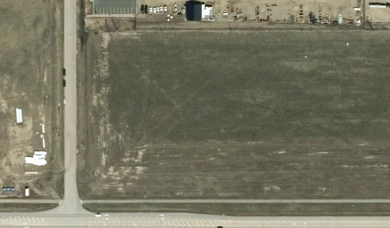 Satellite view of PLAN 1524312 BLOCK 5 LOT 6 in City of Lloydminster, with the parcel boundary outlined