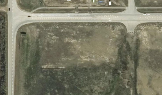 Satellite view of PLAN 1523528 BLOCK 8 LOT 2 in City of Lloydminster, with the parcel boundary outlined