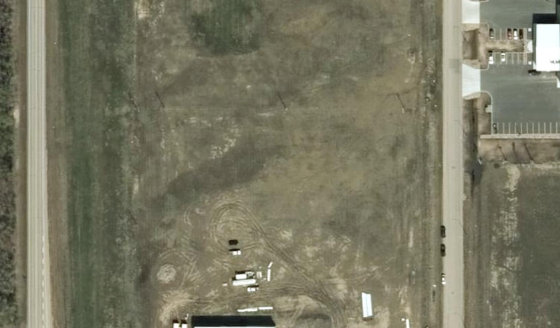 Satellite view of PLAN 1524312 BLOCK 4 LOT 14 in City of Lloydminster, with the parcel boundary outlined