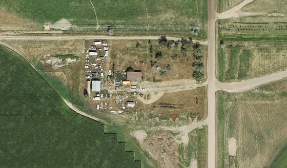 Satellite view of PLAN 8810949 BLOCK 1 in County of Newell, with the parcel boundary outlined