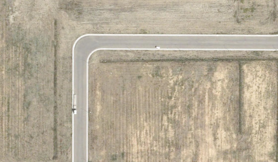Satellite view of 4171-30 St N in City of Lethbridge, with the parcel boundary outlined