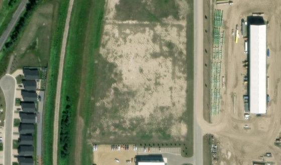 Satellite view of 4226 43 Street in City of Camrose, with the parcel boundary outlined