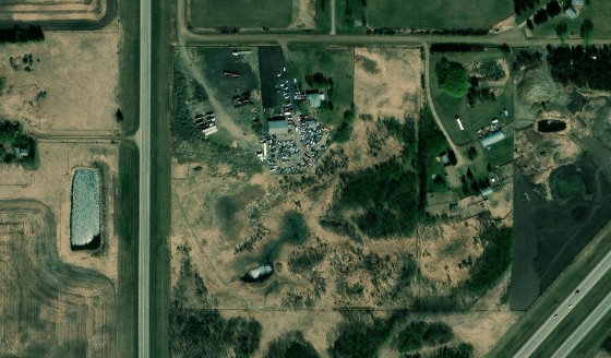 Satellite view of PLAN 1210RS LOT 3 in City of Edmonton, with the parcel boundary outlined