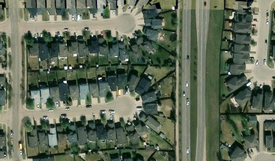 Satellite view of PLAN 0125323 BLOCK 56 LOT 38 in City of Edmonton, with the parcel boundary outlined