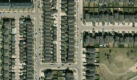 Satellite view of PLAN 1320681 BLOCK 4 LOT 64 in City of Edmonton, with the parcel boundary outlined