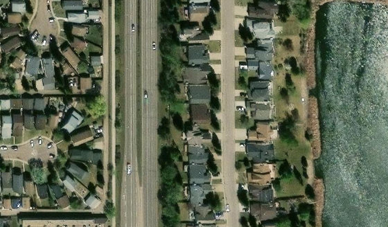 Satellite view of PLAN 8521000 BLOCK 1 LOT 29 in City of Edmonton, with the parcel boundary outlined