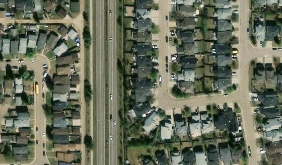Satellite view of PLAN 0121062 BLOCK 9 LOT 82 in City of Edmonton, with the parcel boundary outlined