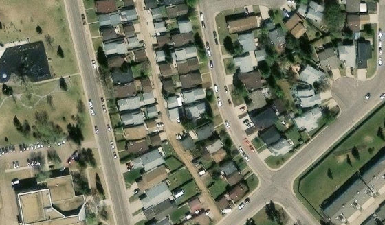 Satellite view of PLAN 8122345 BLOCK 51 LOT 39 in City of Edmonton, with the parcel boundary outlined