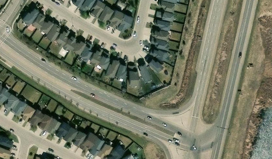 Satellite view of PLAN 1321111 BLOCK 9 LOT 13 in City of Edmonton, with the parcel boundary outlined