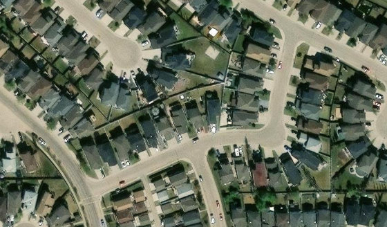 Satellite view of PLAN 0627910 BLOCK 7 LOT 7 in City of Edmonton, with the parcel boundary outlined
