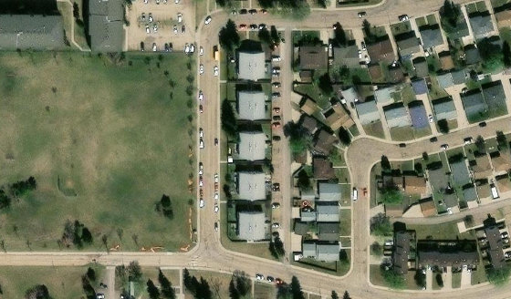 Satellite view of CONDO PLAN 7720504 UNIT 1 in City of Edmonton, with the parcel boundary outlined