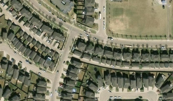Satellite view of PLAN 1025143 BLOCK 17 LOT 49A in City of Edmonton, with the parcel boundary outlined