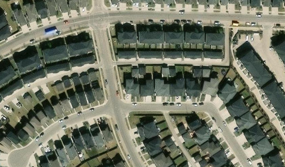 Satellite view of PLAN 1624309 BLOCK 21 LOT 19 in City of Edmonton, with the parcel boundary outlined