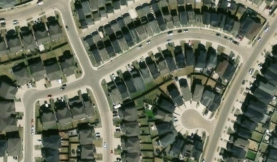Satellite view of PLAN 1723076 BLOCK 10 LOT 26 in City of Edmonton, with the parcel boundary outlined