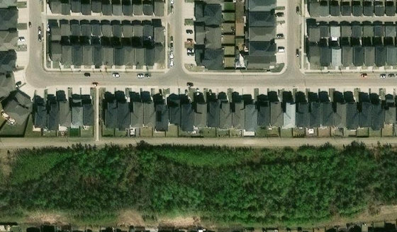 Satellite view of PLAN 1922870 BLOCK 24 LOT 74 in City of Edmonton, with the parcel boundary outlined