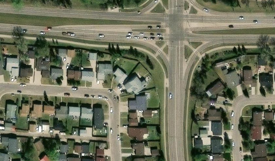 Satellite view of PLAN 7621725 BLOCK 14 LOT 14 in City of Edmonton, with the parcel boundary outlined