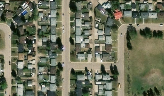 Satellite view of PLAN 5964KS BLOCK 5 LOT 2 in City of Edmonton, with the parcel boundary outlined