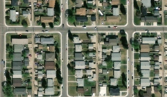 Satellite view of PLAN 4830Q BLOCK 6 LOT 8 in City of Edmonton, with the parcel boundary outlined