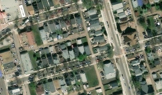 Satellite view of PLAN ND BLOCK 22 LOT 39 in City of Edmonton, with the parcel boundary outlined