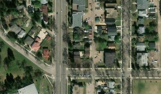 Satellite view of PLAN 7540AH BLOCK 8 LOT 245 in City of Edmonton, with the parcel boundary outlined