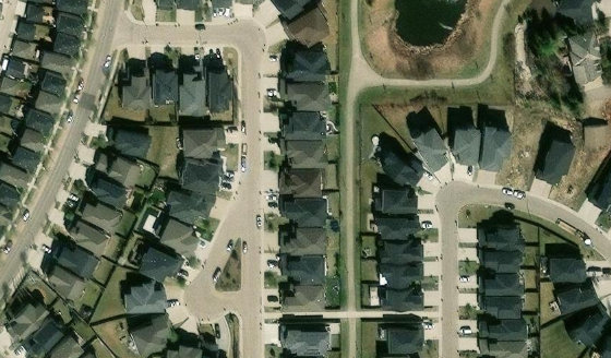Satellite view of PLAN 1320080 BLOCK 12 LOT 25 in City of Edmonton, with the parcel boundary outlined