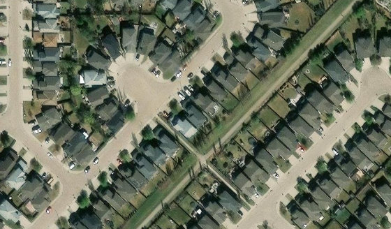Satellite view of PLAN 0628336 BLOCK 14 LOT 58 in City of Edmonton, with the parcel boundary outlined