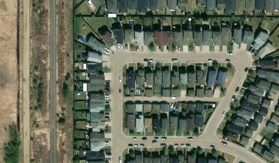 Satellite view of PLAN 0424416 BLOCK 56 LOT 11 in City of Edmonton, with the parcel boundary outlined