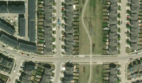 Satellite view of PLAN 1420391 BLOCK 12 LOT 4 in City of Edmonton, with the parcel boundary outlined