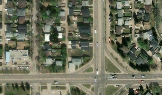Satellite view of PLAN 2022688 BLOCK 67 LOT 17B in City of Edmonton, with the parcel boundary outlined