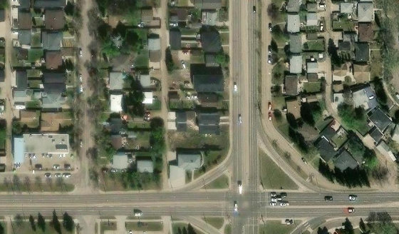 Satellite view of PLAN 2022688 BLOCK 67 LOT 17A in City of Edmonton, with the parcel boundary outlined