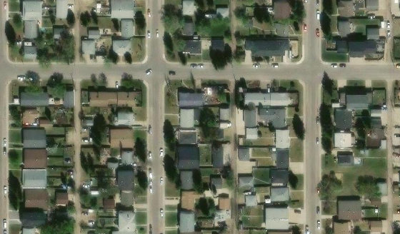 Satellite view of PLAN 2994MC BLOCK 35 LOT 14 in City of Edmonton, with the parcel boundary outlined