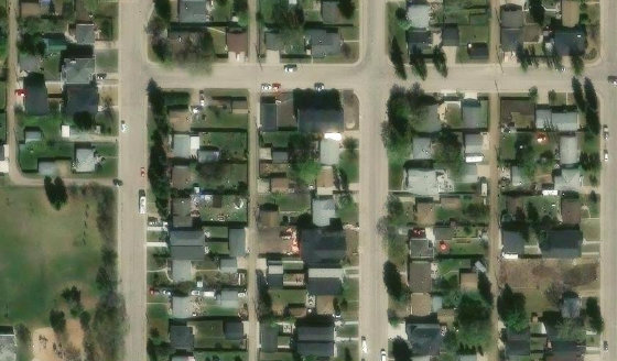 Satellite view of PLAN 2221215 BLOCK 29 LOT 3A in City of Edmonton, with the parcel boundary outlined