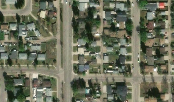 Satellite view of PLAN 2028AO BLOCK 9 LOT 3 in City of Edmonton, with the parcel boundary outlined