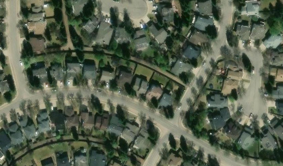 Satellite view of PLAN 8122487 BLOCK 90 LOT 16 in City of Edmonton, with the parcel boundary outlined