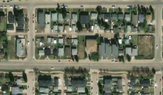 Satellite view of PLAN 6144AH BLOCK 3C LOT 11 in City of Edmonton, with the parcel boundary outlined