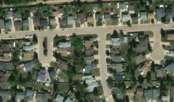 Satellite view of PLAN 7923201 BLOCK 49 LOT 20 in City of Edmonton, with the parcel boundary outlined